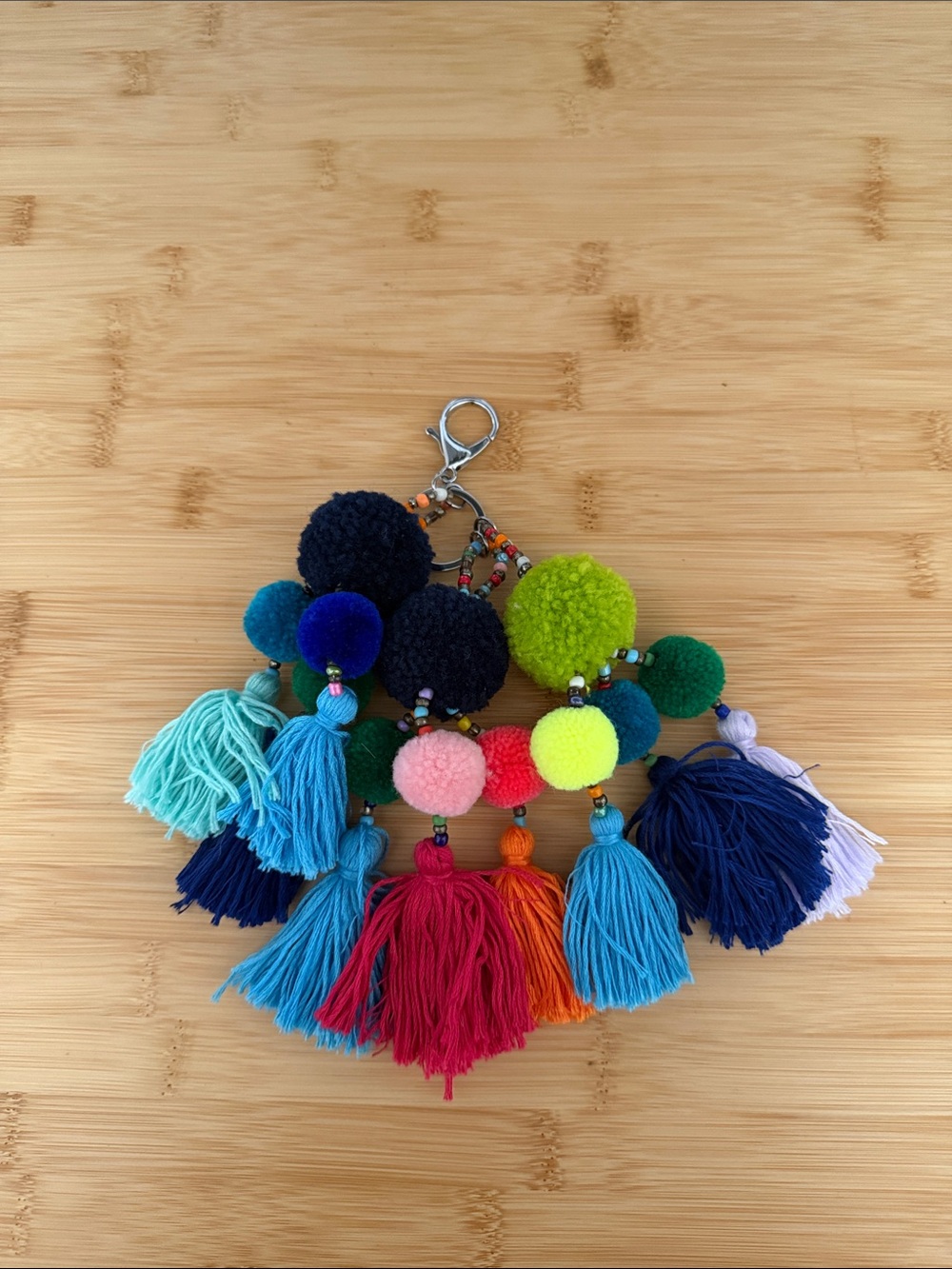 Colorful Pom-Pom & Tassel Bag Charm